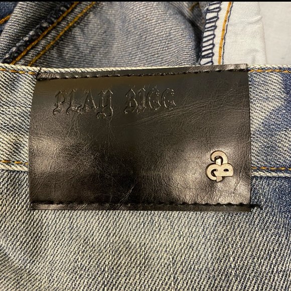 Vintage Y2K Play Bigg Blue Baggy Cargo Skater Jnco Style Denim Jeans Men's 36x32 - Picture 7 of 11